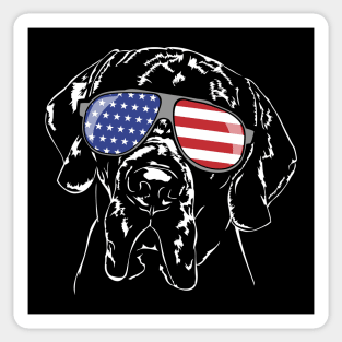 Funny Proud Great Dane American Flag sunglasses dog Sticker